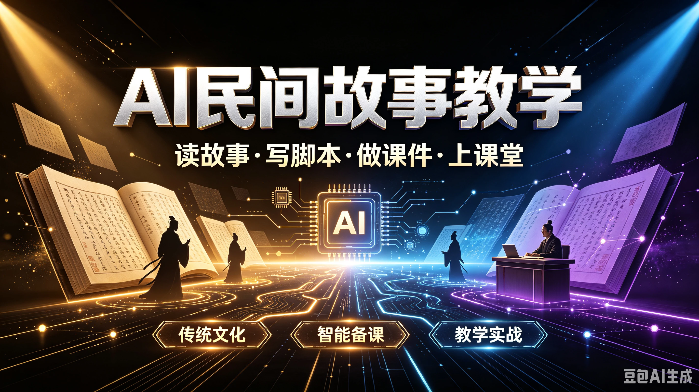 AI民间故事教学读故事·写脚本·做课件·上课堂,传统文化、智能备课、教学实战-离锋创库