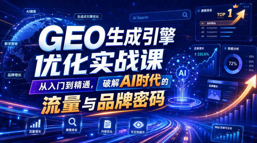 GEO生成引擎优化实战课,从入门到精通,破解AI时代的流量与品牌密码-离锋创库