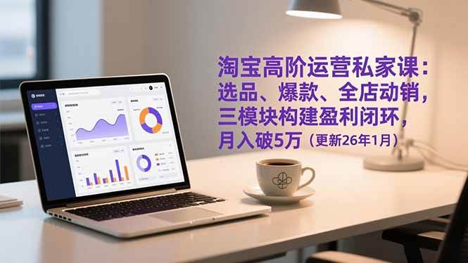 （17080期）淘宝高阶运营私家课：选品、爆款、全店动销，三模块构建盈利闭环，月入破5万（更新26年1月）-离锋创库
