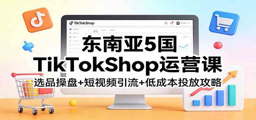 东南亚5国TikTokShop运营课:选品操盘+短视频引流+低成本投放攻略 东南亚5国TikTokShop运营课:选品操盘+短视频引流+低成本投放攻略