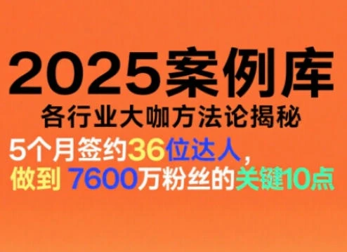 【精】2025案例库，收录各行业大咖的方法论，各行业大咖方法论揭秘-离锋创库