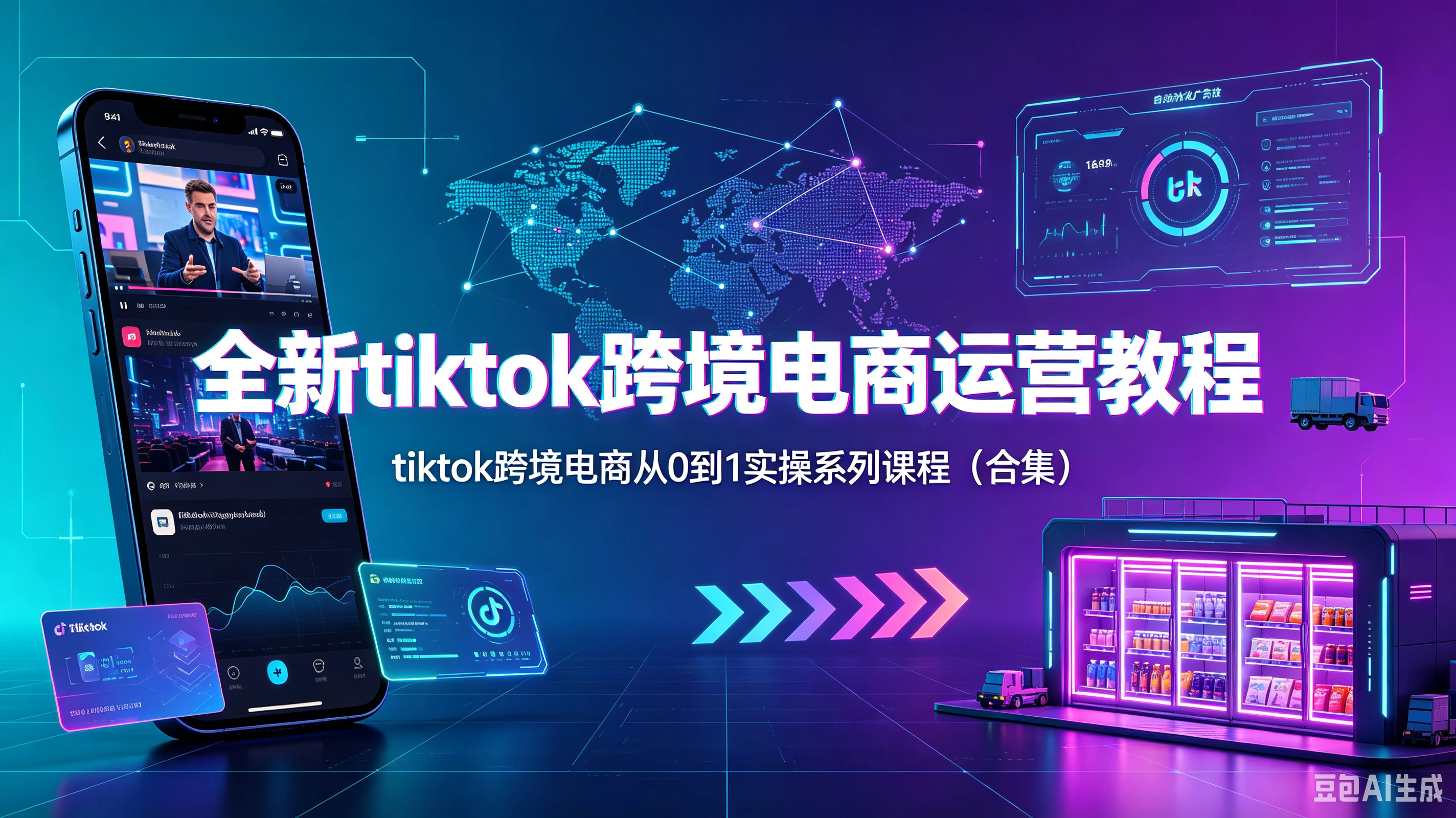 【精】全新tiktok跨境电商运营教程，tiktok跨境电商从0到1实操系列课程（合集）-离锋创库