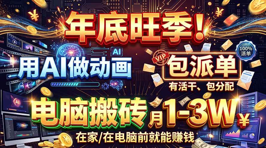 (20974期)AI代做动画,旺季捡钱!一单500-1000+,提供做单渠道,新手可做!-离锋创库