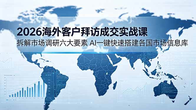 （18992期）2026海外客户拜访成交实战课：拆解市场调研六大要素，AI一键快速搭建各国市场信息库-离锋创库