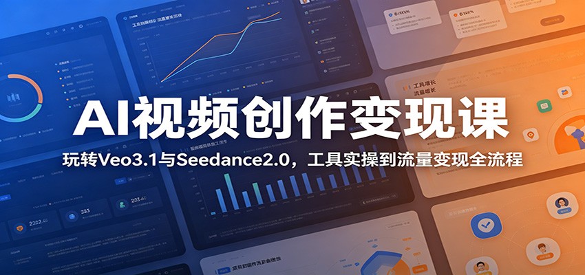 AI视频创作变现课:玩转Veo3.1与Seedance2.0,工具实操到流量变现全流程-离锋创库