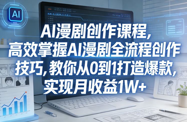 某社群AI漫剧创作课程，高效掌握AI漫剧全流程创作技巧，教你从0到1打造爆款，实现月收益1W+-离锋创库