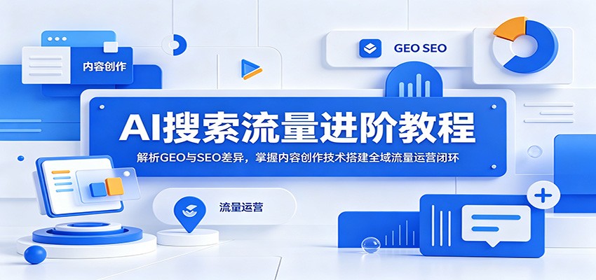AI搜索流量进阶教程:解析GEO与SEO差异,掌握内容创作技术搭建全域流量运营闭环-离锋创库