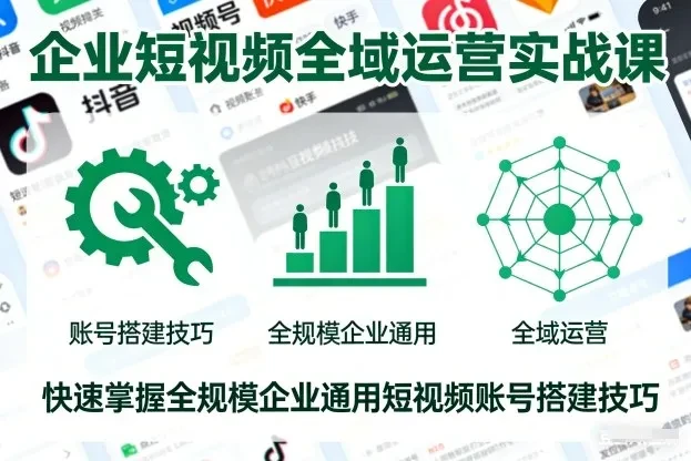 【精】企业短视频全域运营实战课，快速掌握全规模企业通用短视频账号搭建技巧-离锋创库