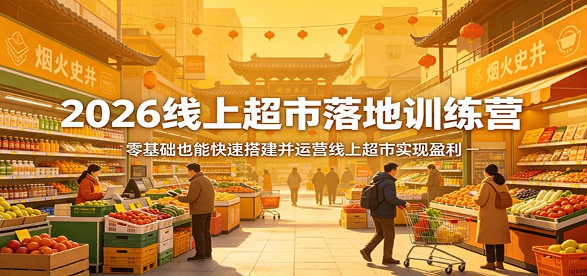 2026线上超市落地训练营，零基础也能快速搭建并运营线上超市实现盈利-离锋创库