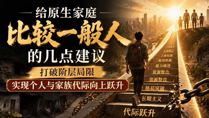 （19708期）付费文章：给原生家庭比较一般人的几点建议，打破阶层局限，实现个人与家族代际向上跃升-离锋创库