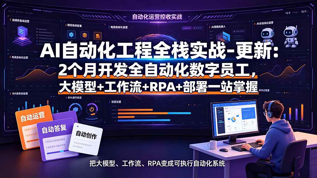 （19279期）AI自动化工程全栈实战-更新：2个月开发全自动化数字员工，大模型+工作流+RPA+部署一站式掌握-离锋创库