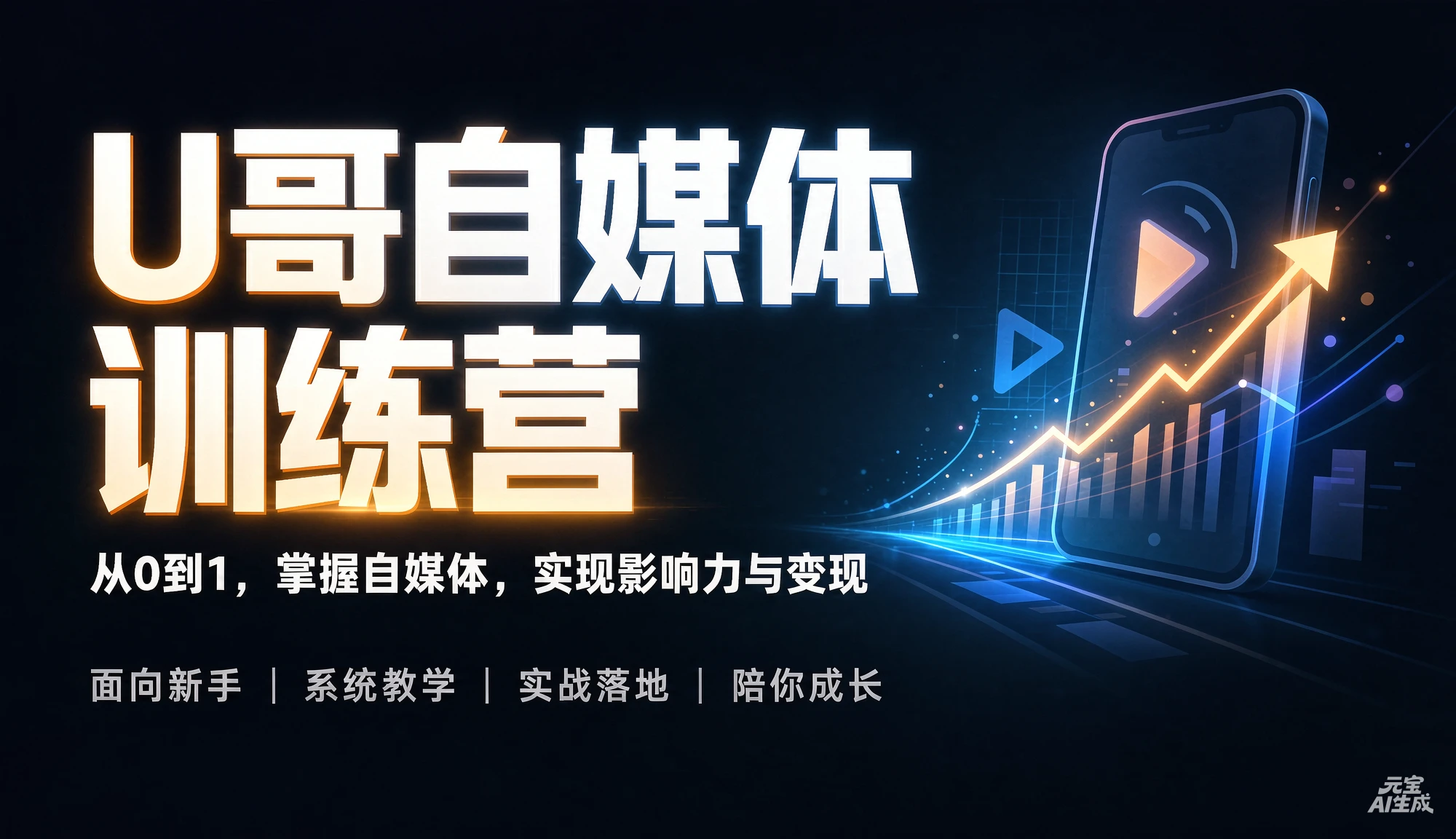 【精】U哥自媒体训练营，从0到1，掌握自媒体，实现影响力与变现-离锋创库