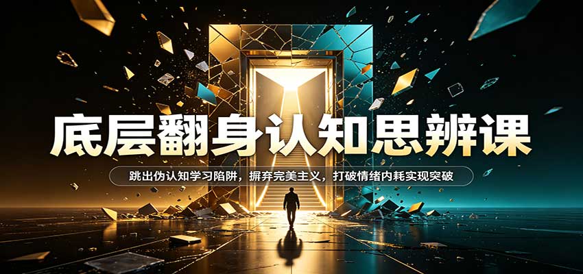 底层翻身认知思辨课：跳出伪认知学习陷阱，摒弃完美主义，打破情绪内耗实现突破-离锋创库