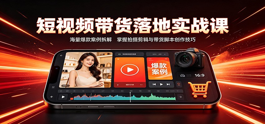 短视频带货落地实战课：海量爆款案例拆解，掌握拍摄剪辑与带货脚本创作技巧-离锋创库