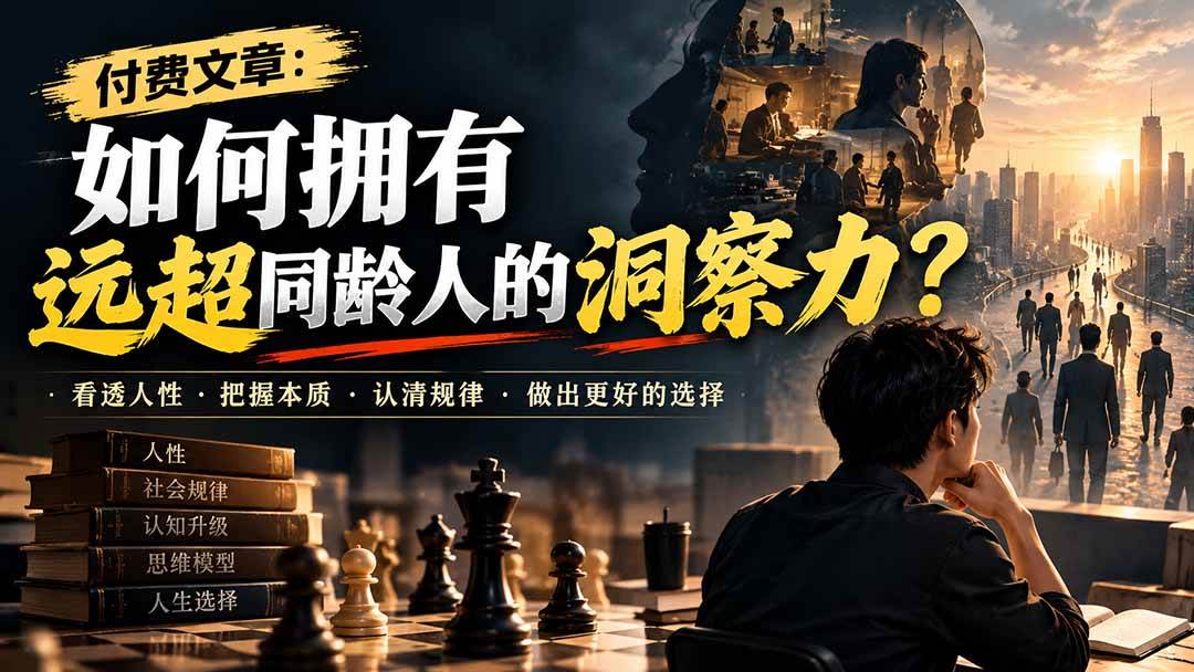 (20976期)付费文章:如何拥有远超同龄人的洞察力?-离锋创库
