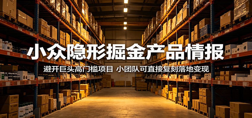 小众隐形掘金产品情报：避开巨头高门槛项目，小团队可直接复刻落地变现-离锋创库