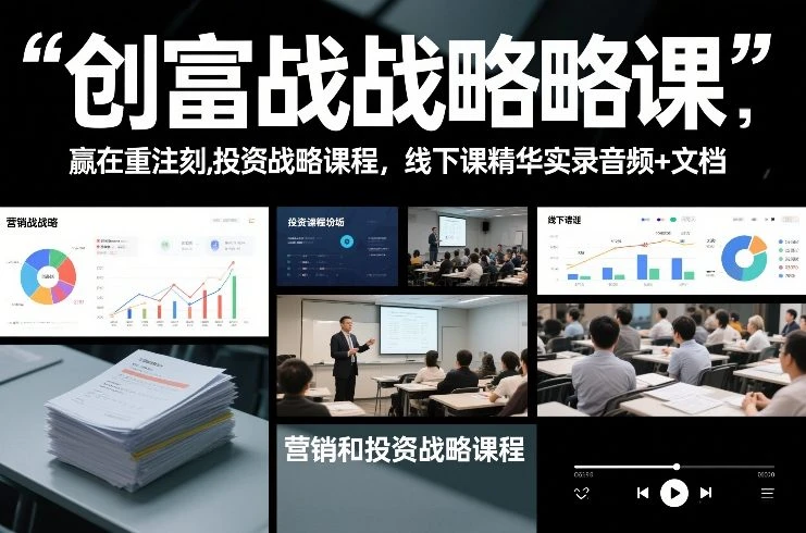 创富战略课，赢在重注时刻，营销和投资战略课程，线下课精华实录音频+文档-离锋创库