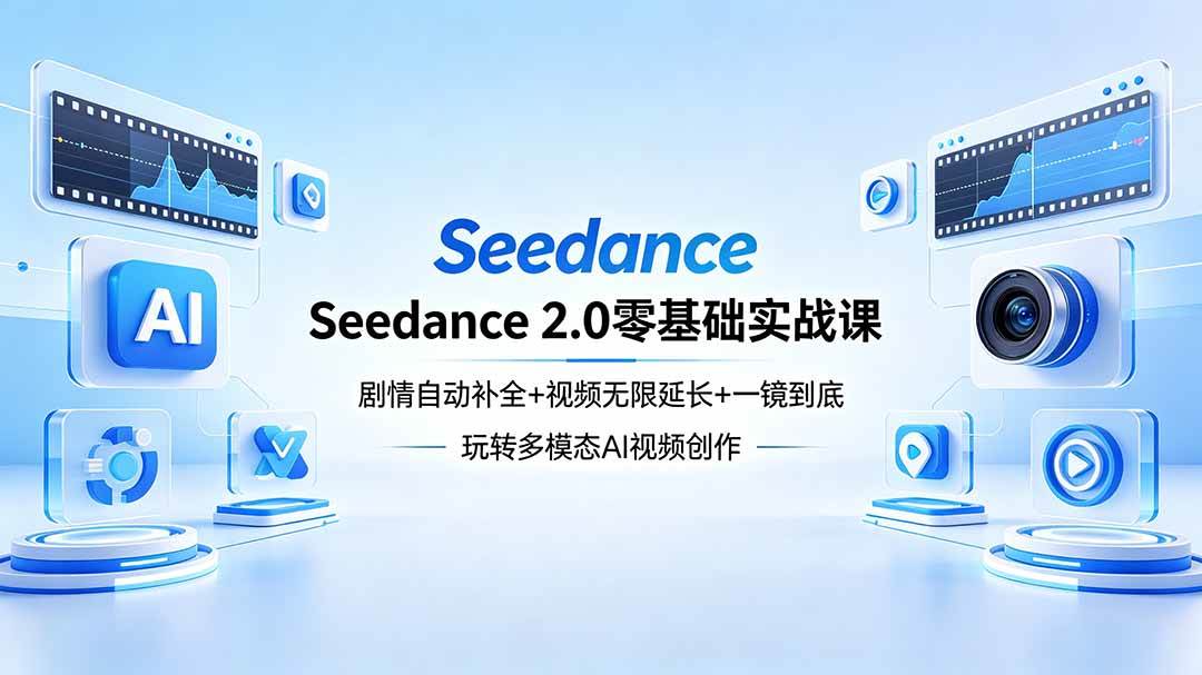 （18312期）Seedance 2.0零基础实战课：剧情自动补全+视频无限延长+一镜到底：玩转多模态AI视频创作-离锋创库