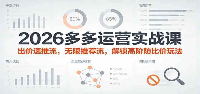 2026多多运营实战课：出价速推流，无限推荐流，解锁高阶防比价玩法（更新）-离锋创库