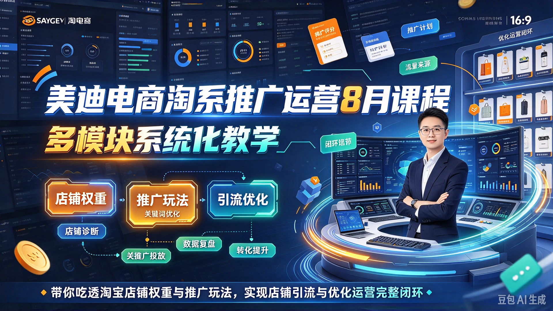 【精】美迪电商淘系推广运营8月课程,多模块系统化教学,带你吃透淘宝店铺权重与推广玩法,实现店铺引流与优化运营完整闭环-离锋创库