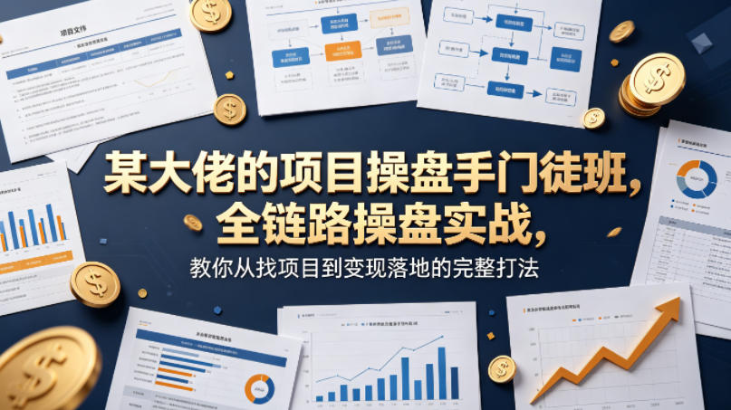 某大佬的项目操盘手门徒班，全链路操盘实战，教你从找项目到变现落地的完整打法-离锋创库