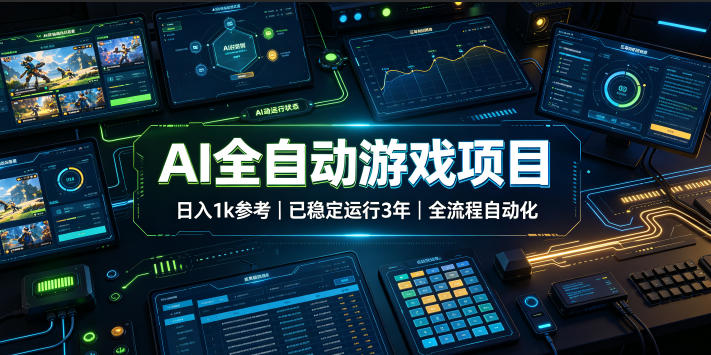 AI全自动游戏项目,日入1k,已稳定运行3年躺賺,全流程自动化!【揭秘】-离锋创库
