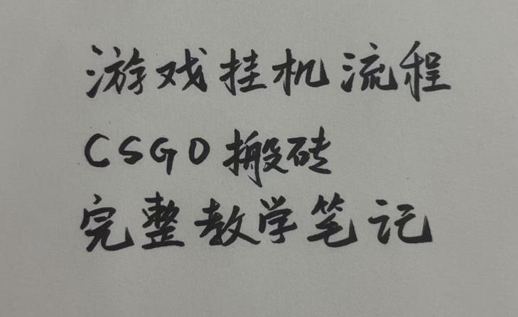 游戏挂G全流程笔记分享，CSGO游戏搬砖，小白看了当天学会见收益【揭秘】-离锋创库