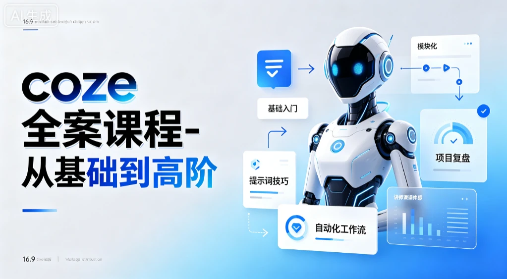 【精】coze全案课程-从基础到高阶，零基础扫盲到高阶精通，智能体创建+工作流搭建全链路-离锋创库
