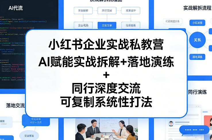 小红书企业实战私教营，AI赋能实战拆解+落地演练+同行深度交流，可复制系统性打法-离锋创库
