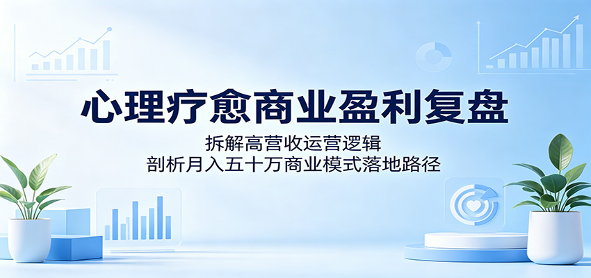 心理疗愈商业盈利复盘：拆解高营收运营逻辑，剖析月入五十万商业模式落地路径-离锋创库