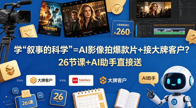 学《叙事的科学》=AI影像拍爆款片+接大牌客户？26节课+AI助手直接送【原创双语字幕】-离锋创库