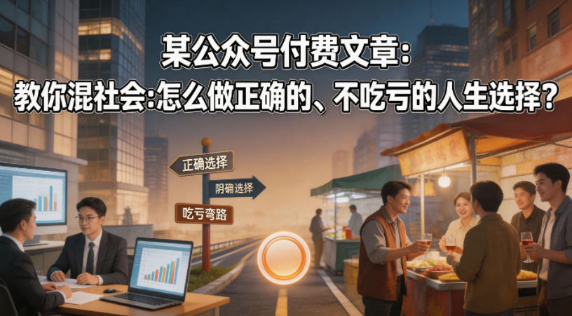某公众号付费文章：教你混社会：怎么做正确的、不吃亏的人生选择？-离锋创库