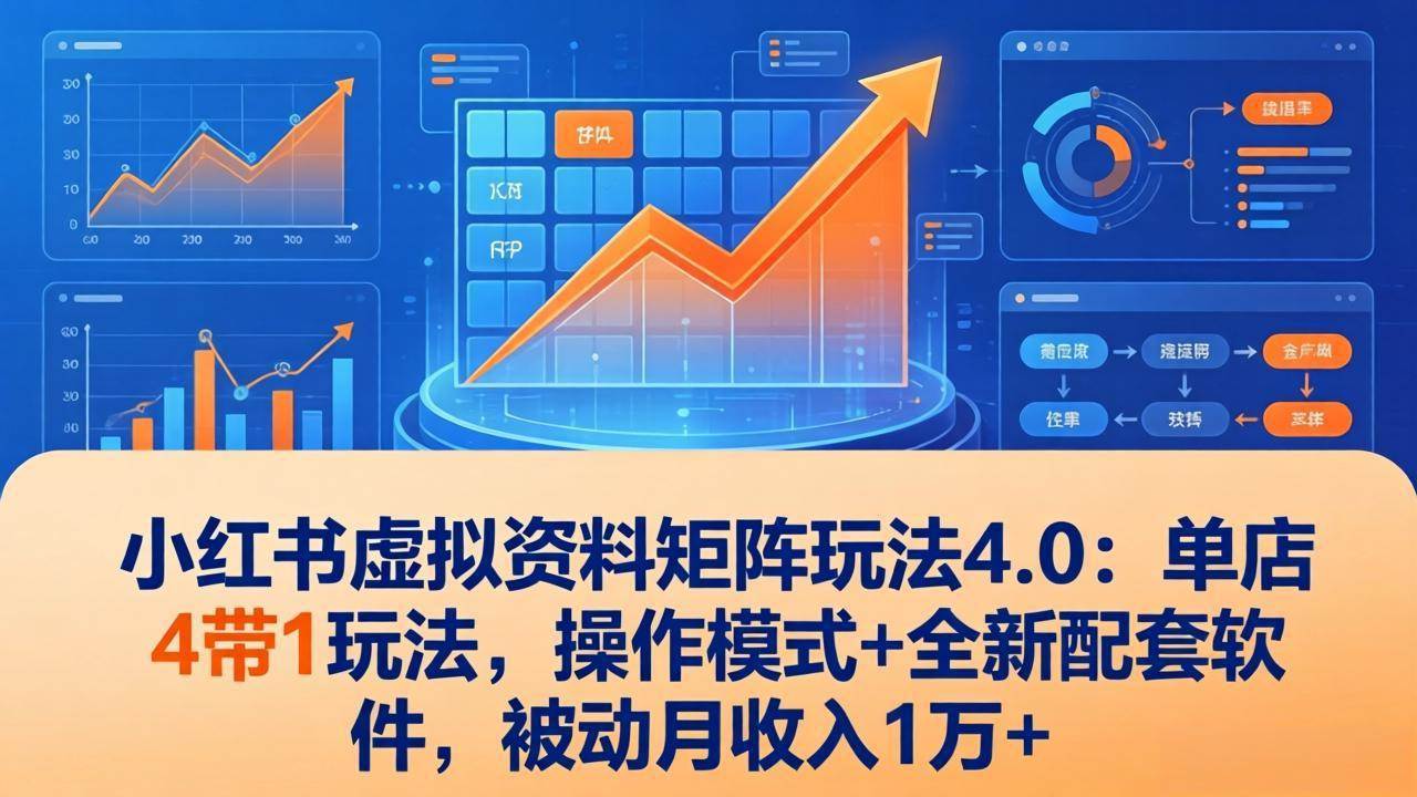 （17730期）小红书虚拟资料矩阵玩法4.0：单店4带1玩法，操作模式+全新配套软件，被动月收入1万+-离锋创库