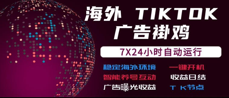 海外TikTok挂G流量变现,7X24自动运行,广告曝光收益,收益日结【揭秘】-离锋创库