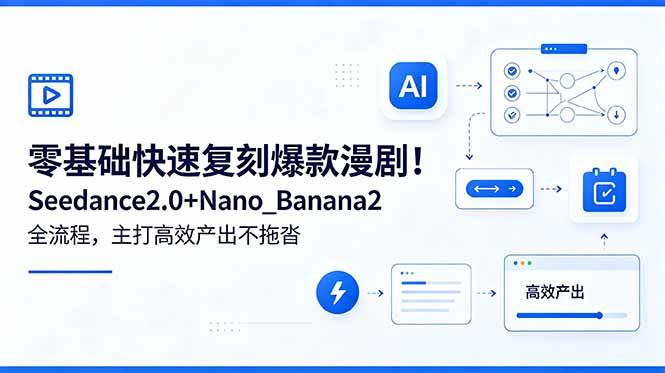 （18611期）零基础快速复刻爆款漫剧！Seedance2.0+Nano_Banana2全流程，主打高效产出不拖沓-离锋创库
