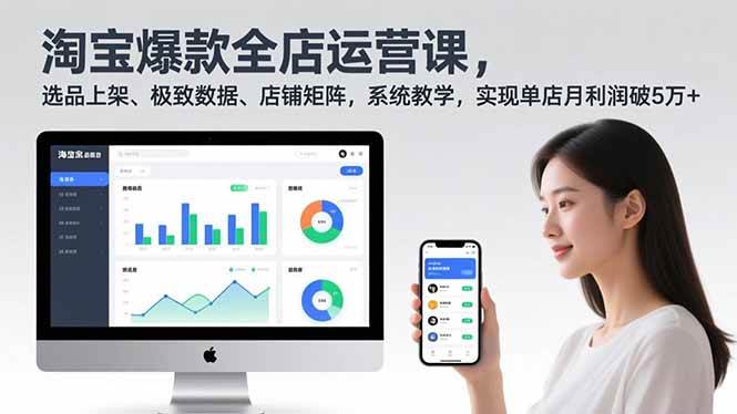 (16928期)淘宝爆款全店运营课2.0,选品上架、极致数据、店铺矩阵,系统教学,实现单店月利润破5万+-离锋创库