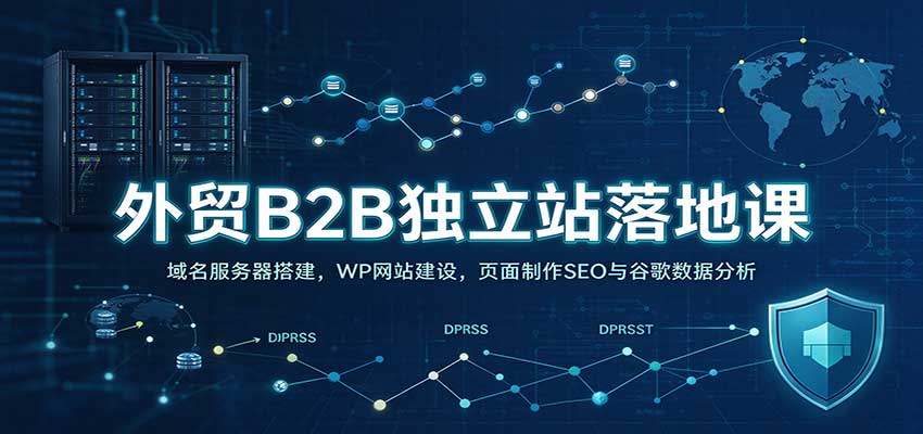 外贸B2B独立站落地课：域名服务器搭建，WP网站建设，页面制作SEO与谷歌数据分析-离锋创库