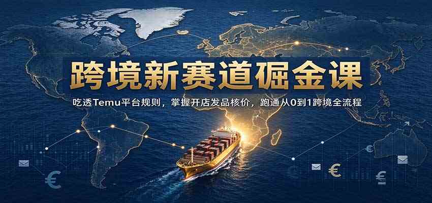 跨境新赛道掘金课:吃透Temu平台规则,掌握开店发品核价,跑通从0到1跨境全流程-离锋创库