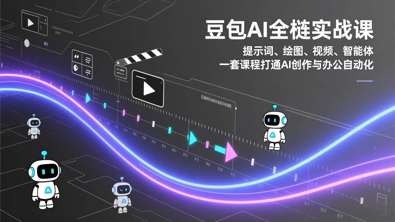 【精】豆包AI全栈实战课：提示词、绘图、视频、智能体，一套课程打通AI创作与办公自动化-离锋创库