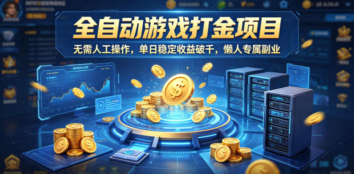 全自动游戏打金项目,无需人工操作,单日稳定收益破千,懒人专属副业【揭秘】-离锋创库