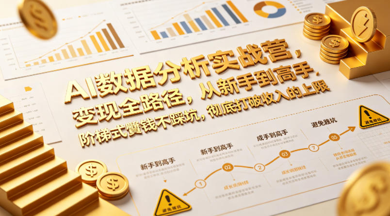 AI数据分析实战营，变现全路径，从新手到高手，阶梯式賺钱不踩坑，彻底打破收入的上限-离锋创库