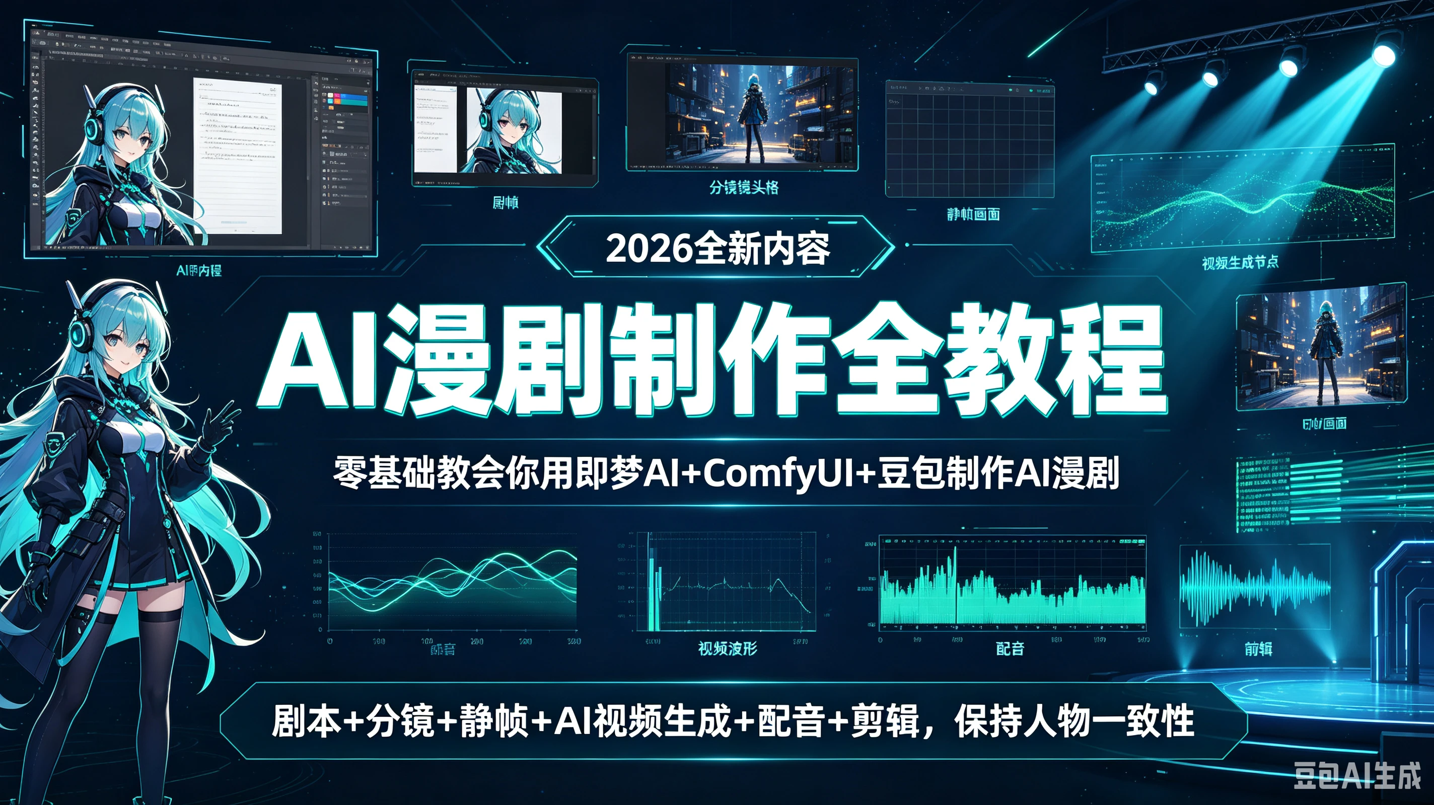 【精】AI漫剧制作全教程(2026全新内容)零基础教会你用(即梦ai+ComfyUI+豆包)制作ai漫剧!剧本+分镜+静帧+ai视频生成+配音+剪辑,保持人物一致性! 【精】AI漫剧制作全教程(2026全新内容)零基础教会你用(即梦ai+ComfyUI+豆包)制作ai漫剧!剧本+分镜+静帧+ai视频生成+配音+剪辑,保持人物一致性!