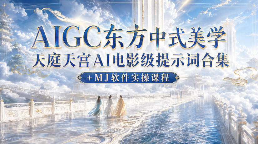 AIGC东方中式美学天庭天宫AI电影级提示词合集+MJ软件实操课程-离锋创库