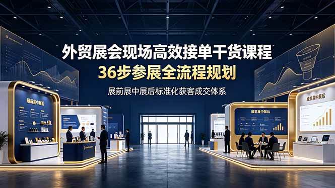（19157期）外贸展会现场高效接单干货课程，36步参展全流程规划，展前展中展后标准化获客成交体系-离锋创库