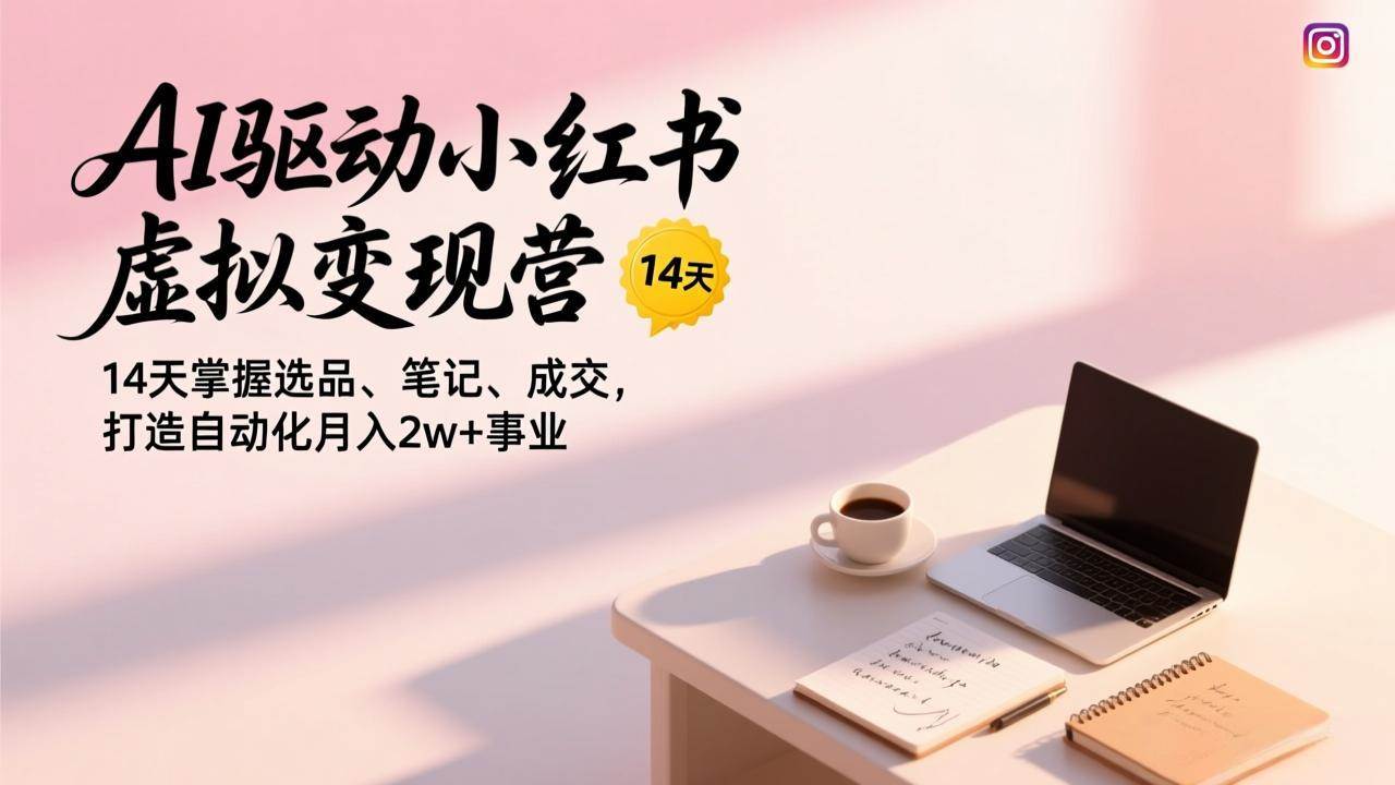 (17204期)AI驱动小红书虚拟变现营,14天掌握选品、笔记、成交,打造自动化月入2w+事业 (17204期)AI驱动小红书虚拟变现营,14天掌握选品、笔记、成交,打造自动化月入2w+事业