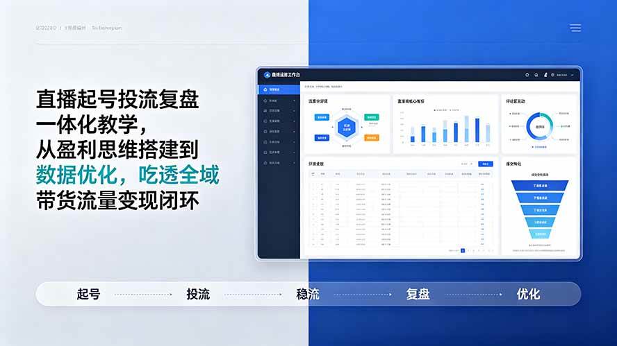 （19241期）直播起号投流复盘一体化教学，从盈利思维搭建到数据优化，吃透全域带货流量变现闭环-离锋创库