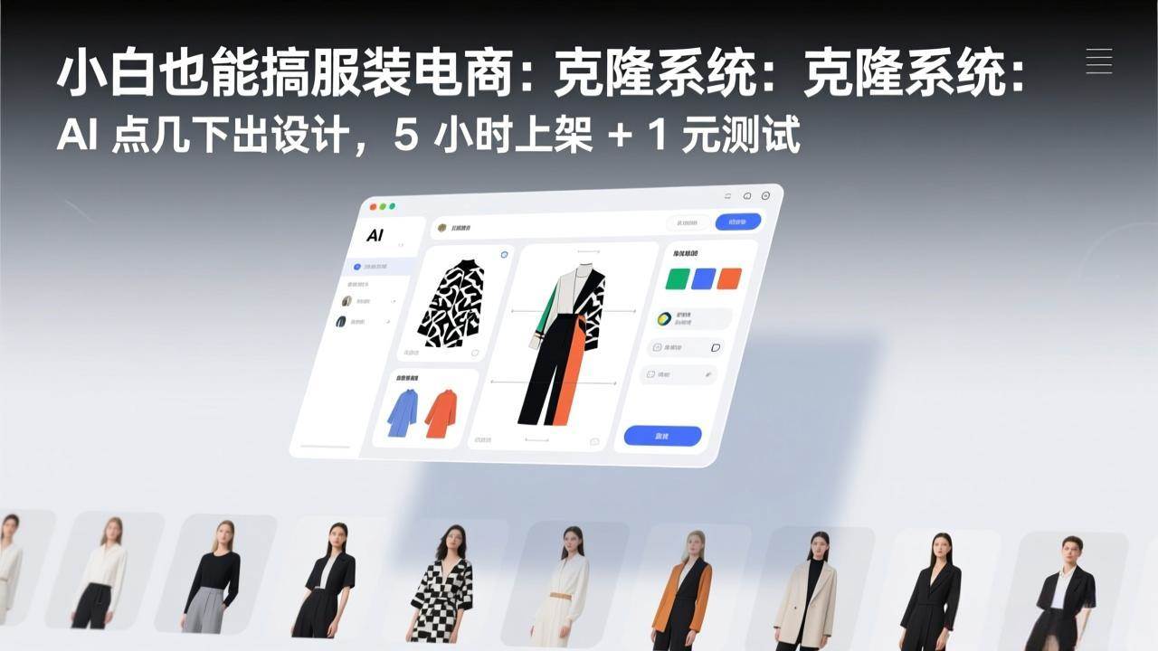 （17411期）小白也能搞服装电商：克隆系统：AI 点几下出设计，5 小时上架 + 1 元测试-离锋创库