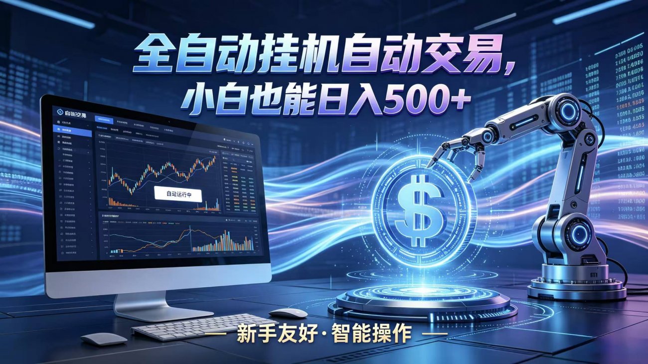 全新智能化交易助手，傻瓜式操作，小白也能快速上手，轻松实现日入500+-离锋创库