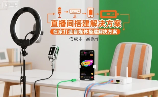 【精】直播间搭建解决方案,在家打造自媒体搭建解决方案-离锋创库