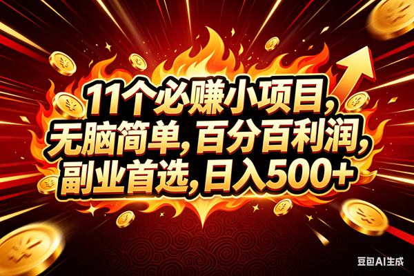 （18245期）11个必赚钱的小项目，百分百赚米，无脑简单，副业首选，日入300+-离锋创库